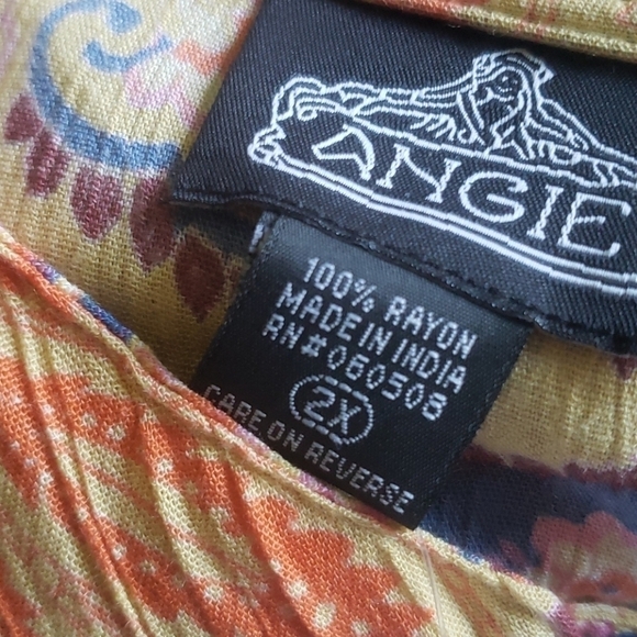 NEW! ANGIE Lace Up Boho Peplum Blouse 2X. - Picture 4 of 5